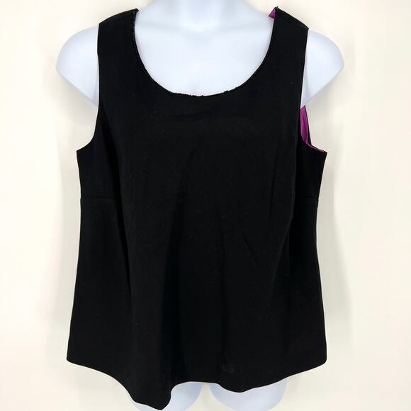 Vintage Carole Little Black Fuchsia Shell and Sheer Fuchsia ¾ Sleeve Jacket XL - Picture 2 of 14